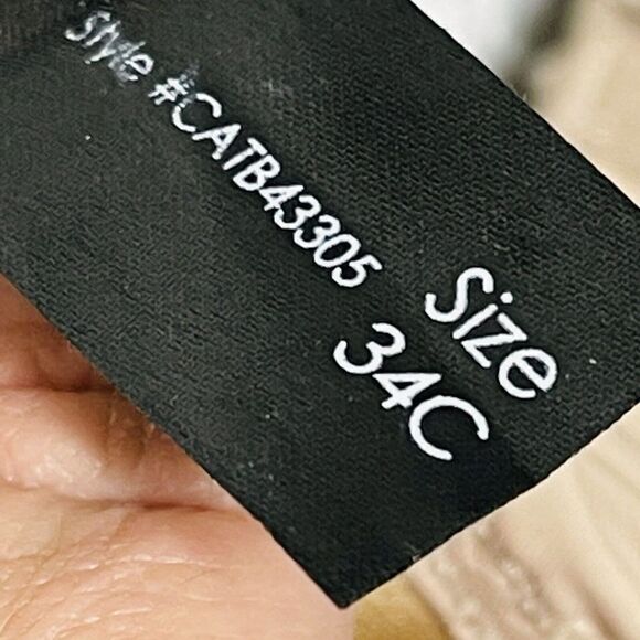 Rene Rofe Pure Beauty 34C padded Underwire Push Up Bra NWOT Tan Black Lace - Picture 7 of 7